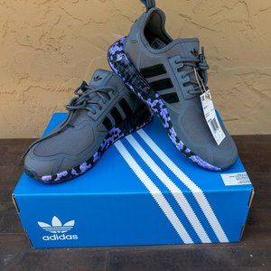 NEW Adidas NMD_R1 Grey Five / Core Black / Purple Rush Running Shoes GW5636